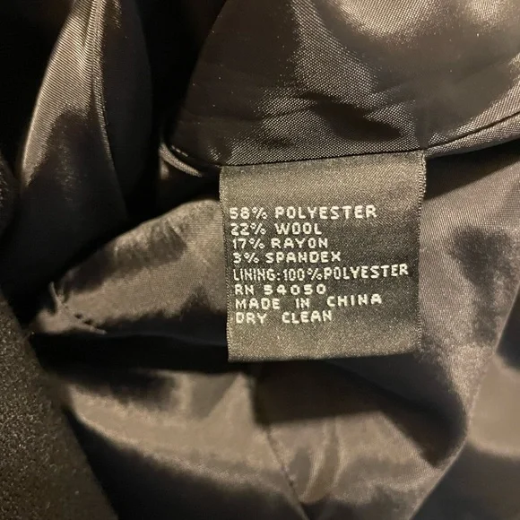 Anne Klein Size 6 Black Wool Blend Jacket w/ Topstitching NWOT - Picture 6 of 7